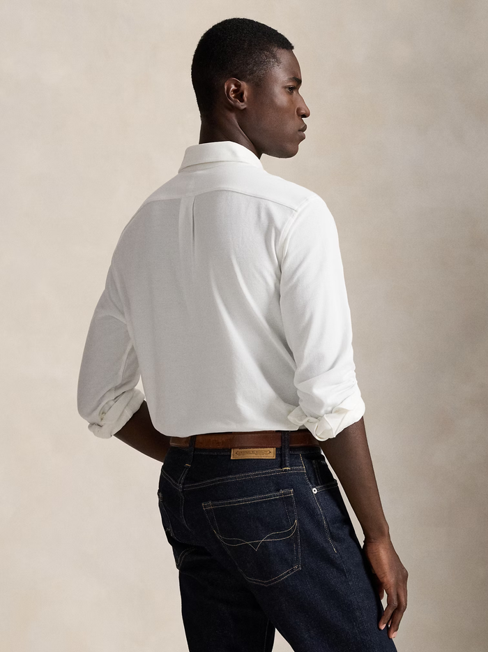 RALPH LAUREN Featherweight Mesh Shirt White - MAISONDEFASHION.COM
