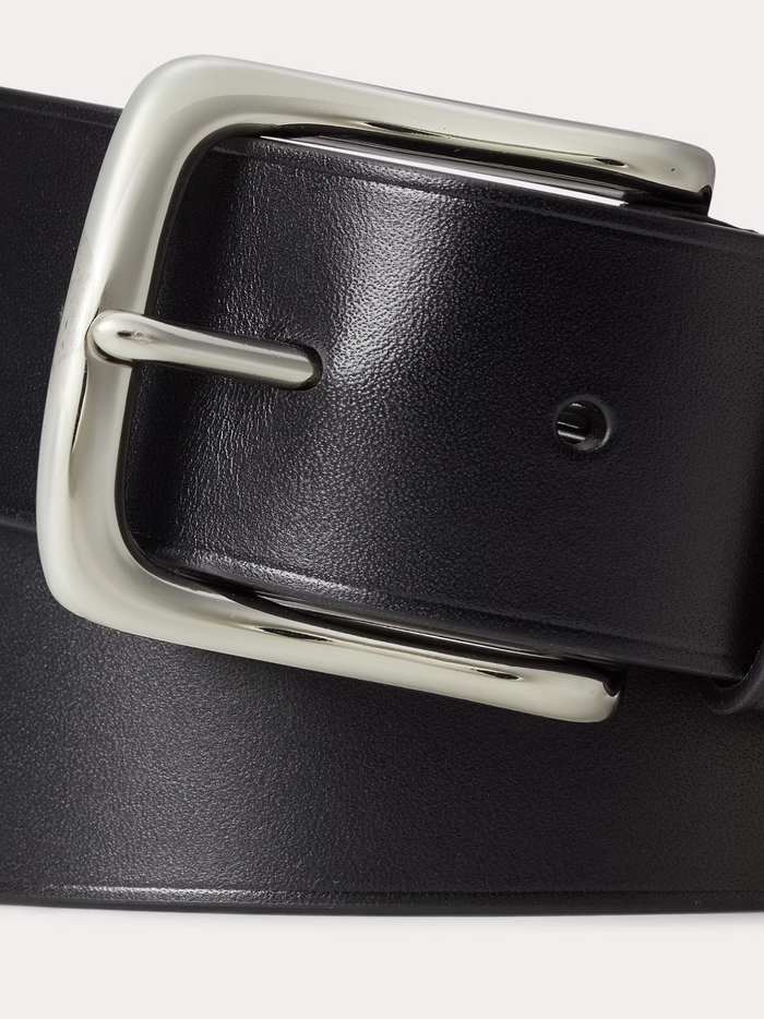 RALPH LAUREN Full-Grain Leather Belt Black - MAISONDEFASHION.COM