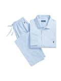 RALPH LAUREN Gingham Poplin Long Sleep Set Light Blue Mini Gingham - MAISONDEFASHION.COM
