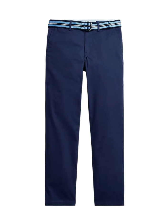 RALPH LAUREN KIDS Boys Belted Chino Trousers Navy