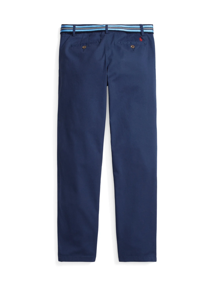 RALPH LAUREN KIDS Boys Belted Chino Trousers Navy