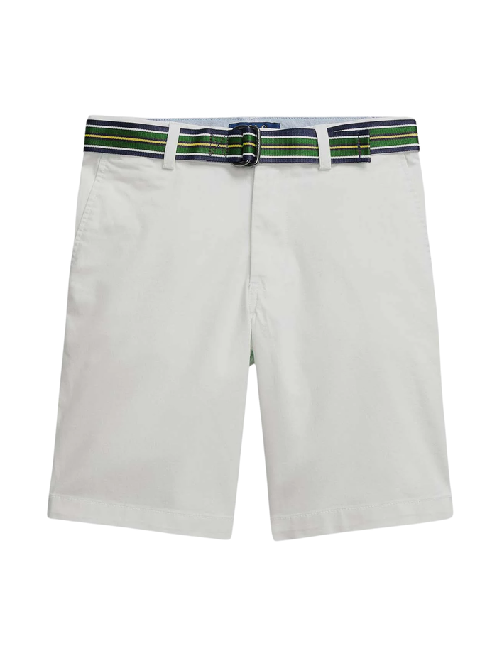 RALPH LAUREN KIDS Boys Belted Cotton Shorts White