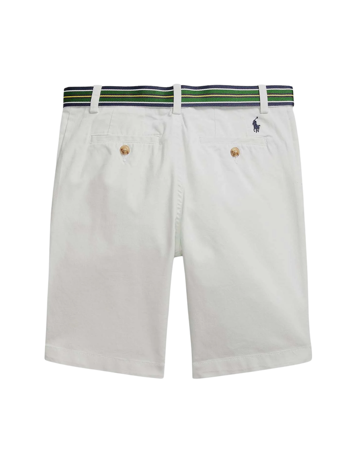 RALPH LAUREN KIDS Boys Belted Cotton Shorts White