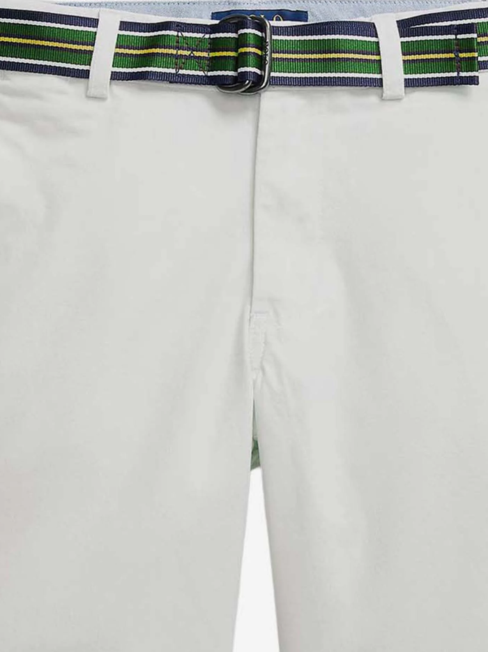 RALPH LAUREN KIDS Boys Belted Cotton Shorts White