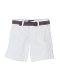 RALPH LAUREN KIDS Boys Belted Cotton Shorts White/Brown