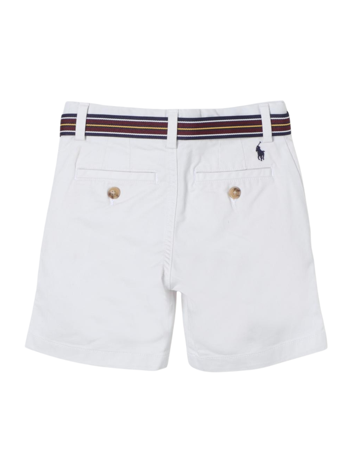 RALPH LAUREN KIDS Boys Belted Cotton Shorts White/Brown