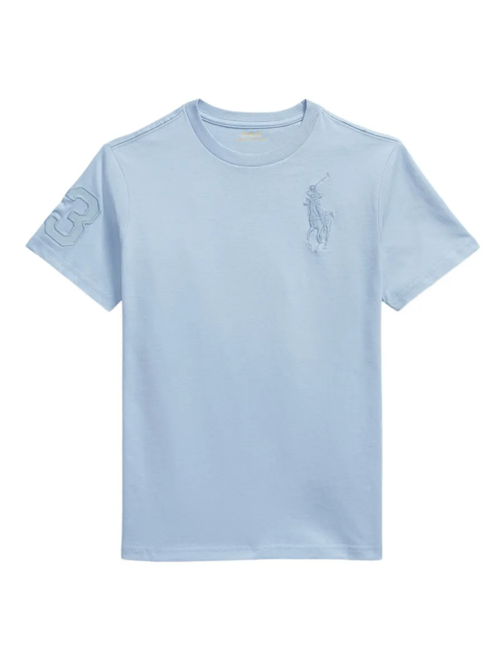 RALPH LAUREN KIDS Boys Big Pony Patch T-shirt Blue