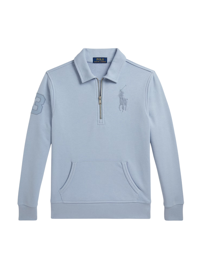 RALPH LAUREN KIDS Boys Big Pony Terry Collared Sweatshirt Estate Blue
