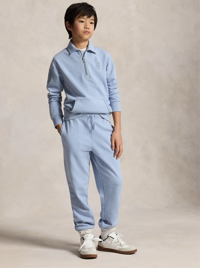 RALPH LAUREN KIDS Boys Big Pony Terry Collared Sweatshirt Estate Blue