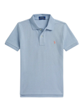 RALPH LAUREN KIDS Boys Buttoned Short-sleeve Polo Shirt Light Blue