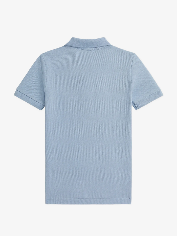 RALPH LAUREN KIDS Boys Buttoned Short-sleeve Polo Shirt Light Blue