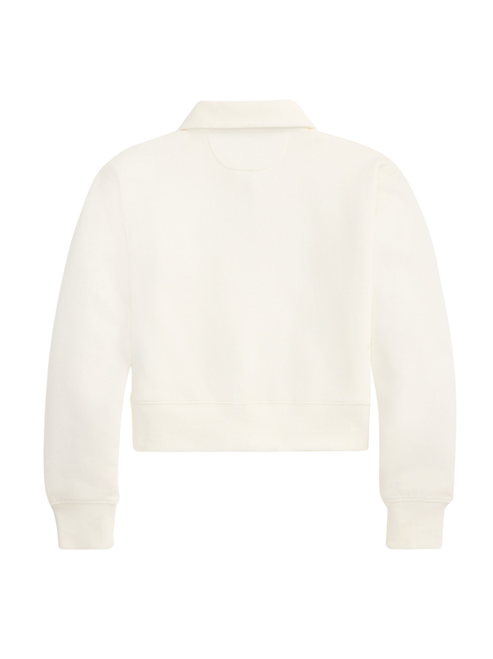RALPH LAUREN KIDS Boys Collared Embroidered Sweatshirt White