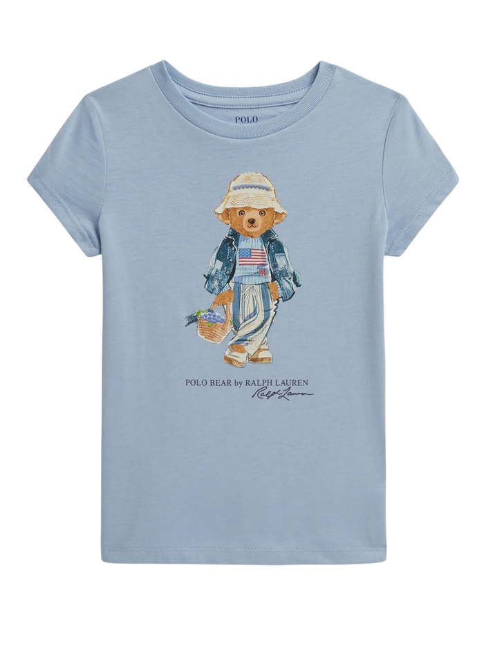 RALPH LAUREN KIDS Boys Polo Bear Graphic-print T-shirt Blue