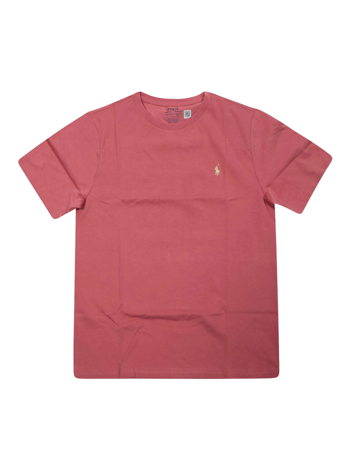 RALPH LAUREN KIDS Boys Polo Pony-embroidered T-shirt Pink