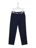 RALPH LAUREN KIDS Boys Striped Belt Trousers Navy