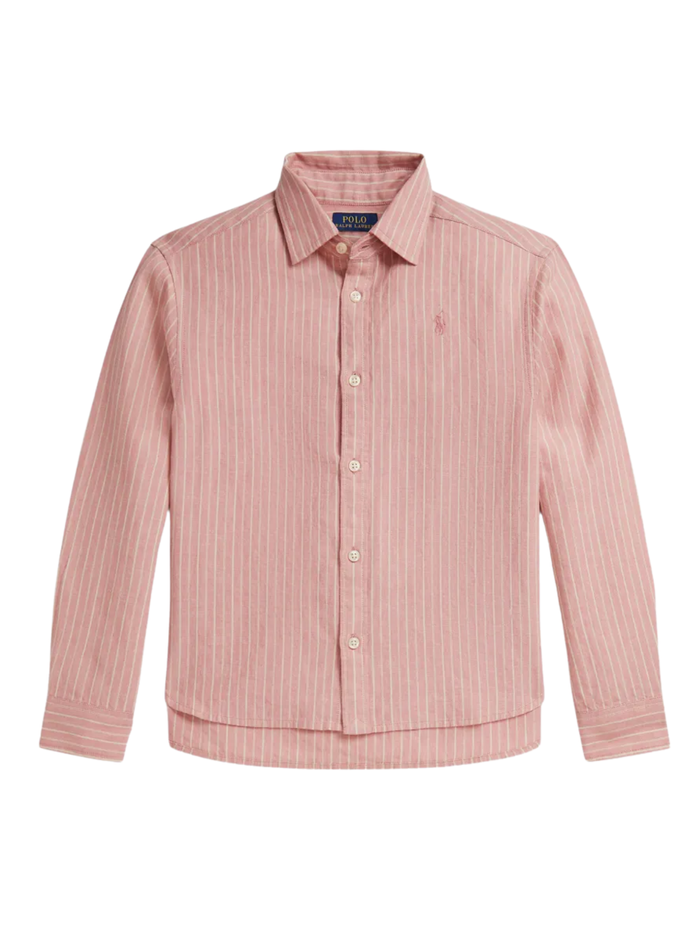 RALPH LAUREN KIDS Boys Striped Shirt Pink