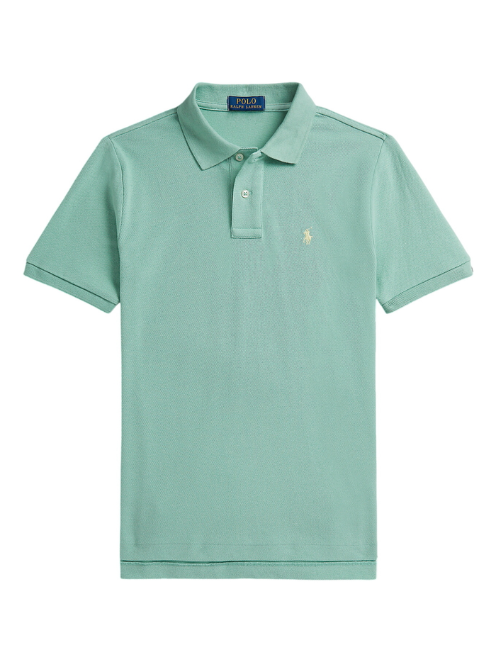 RALPH LAUREN KIDS Boys The Iconic Pique Polo Shirt Celadon