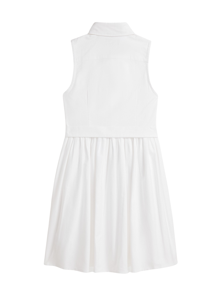 RALPH LAUREN KIDS Girls Belted Cotton Oxford Shirtdress White