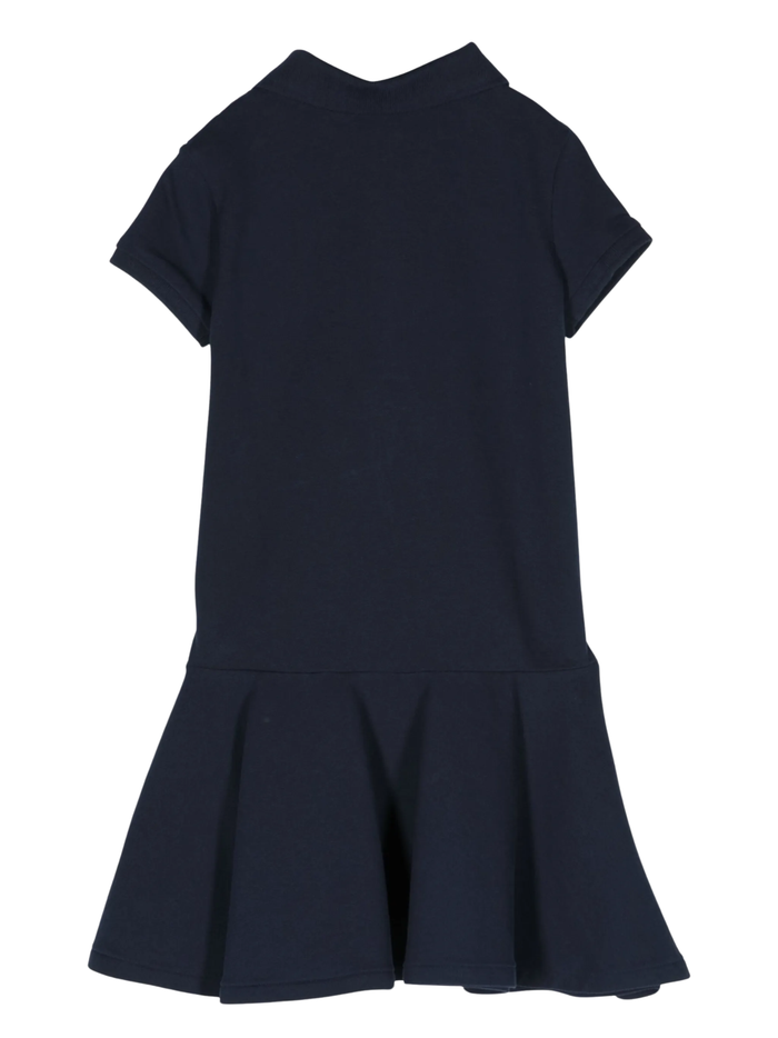 RALPH LAUREN KIDS Girls Button-up Flared Dress Navy