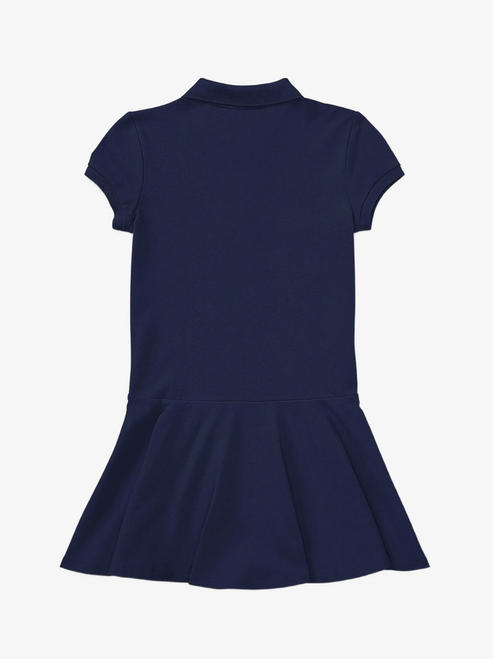 RALPH LAUREN KIDS Girls Button-up Flared Dress Refined Navy