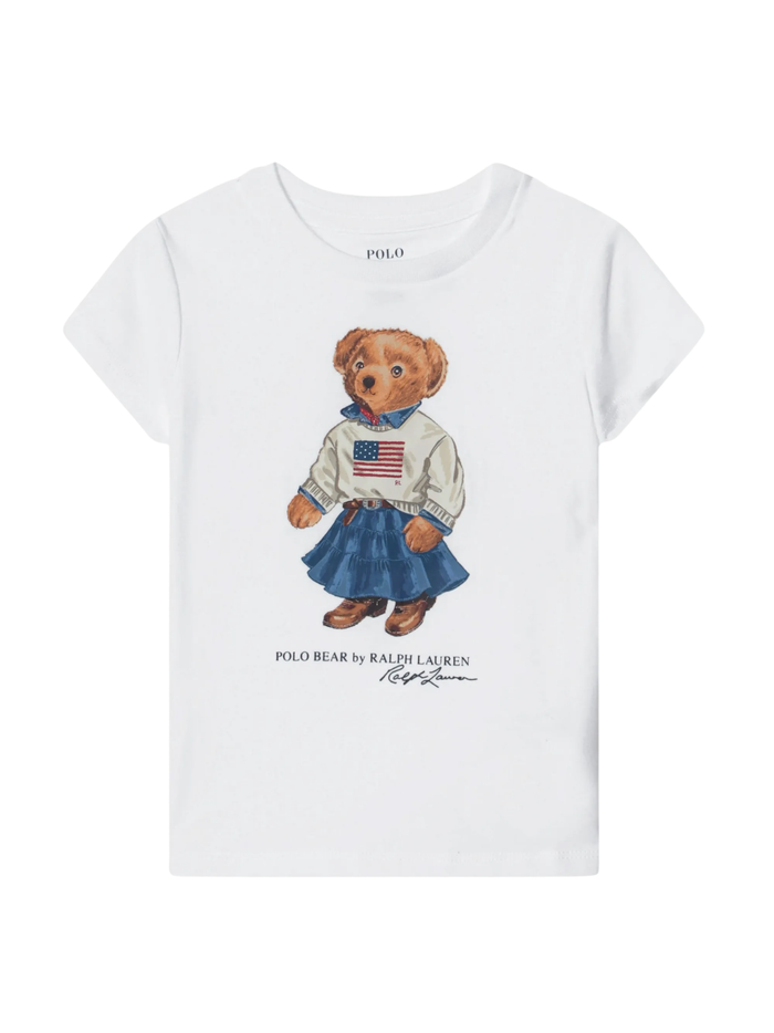 RALPH LAUREN KIDS Girls Polo Bear T-shirt White