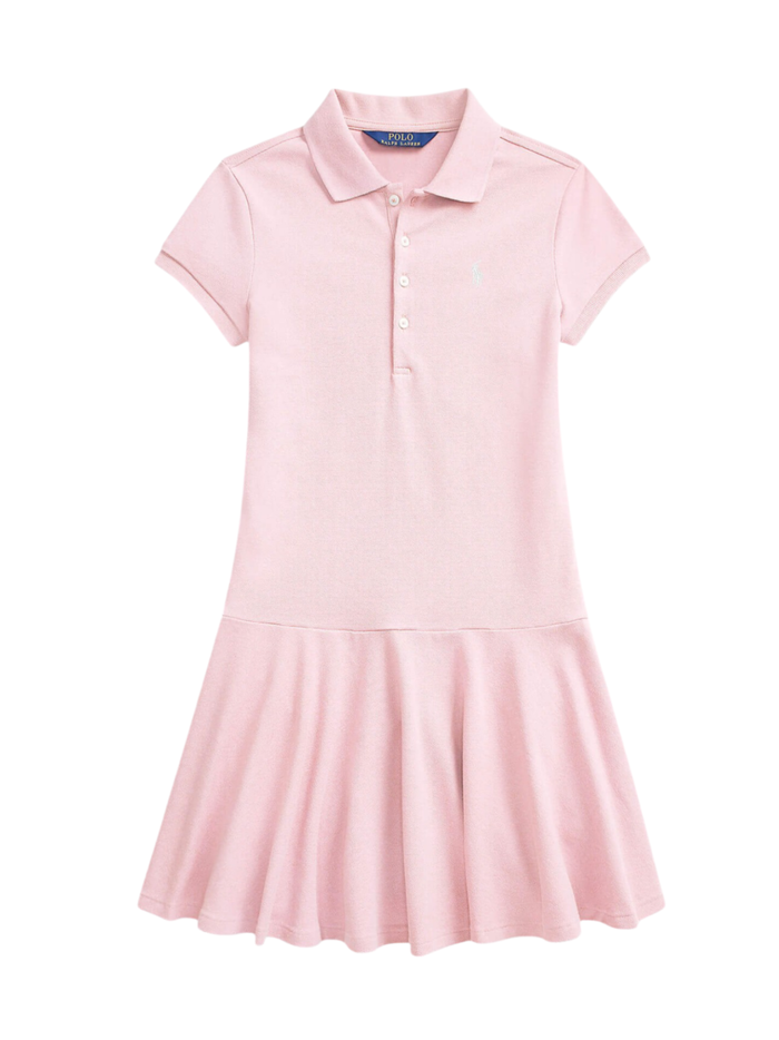 RALPH LAUREN KIDS Girls Polo Pony Piqué Dress Light Pink