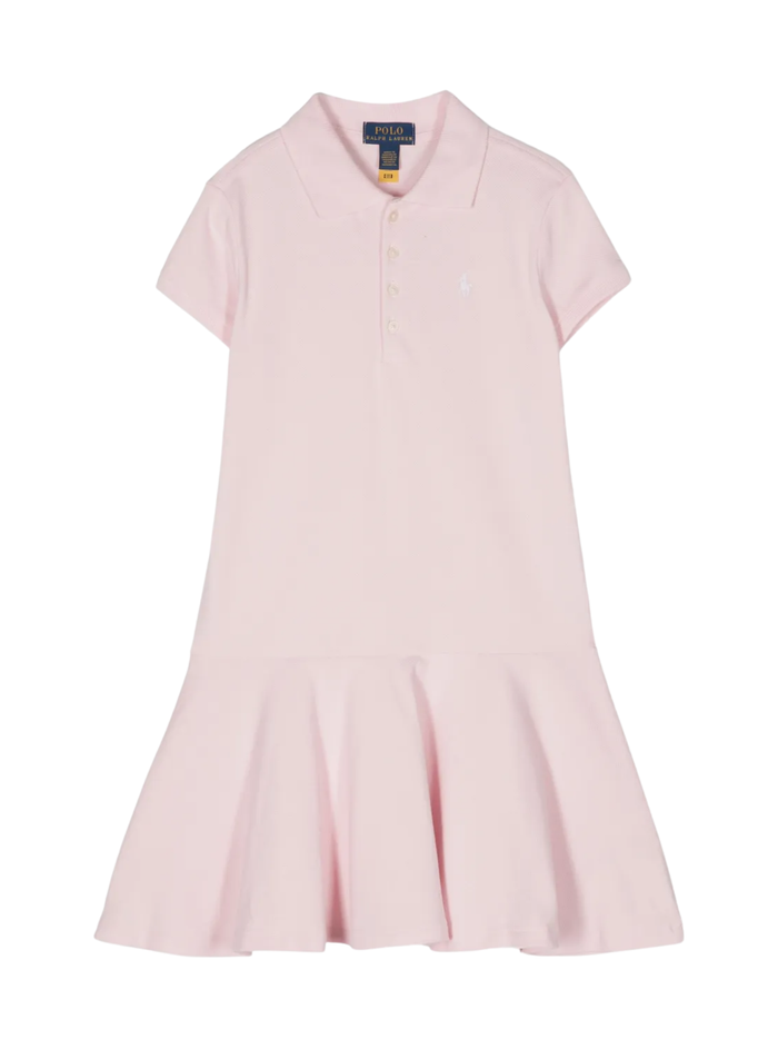 RALPH LAUREN KIDS Girls Pony-embroidered Pleated Dress Pink