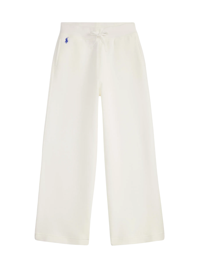 RALPH LAUREN KIDS Girls Pony-embroidered Wide-leg Trousers White
