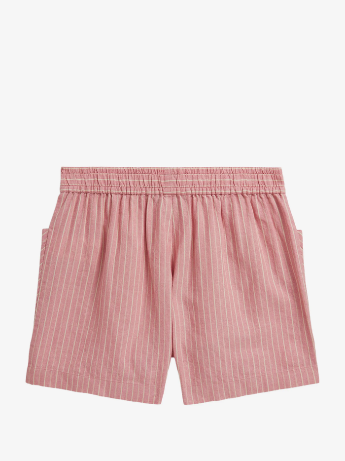 RALPH LAUREN KIDS Girls Striped Drawstring Shorts Rose/Cream