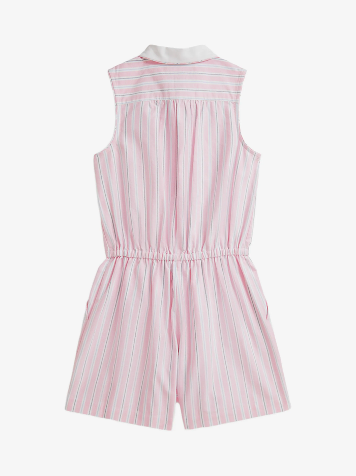 RALPH LAUREN KIDS Girls Striped Sleeveless Playsuit Pink