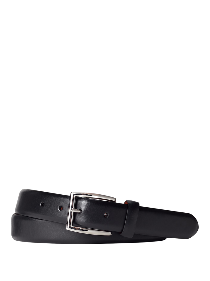 RALPH LAUREN Leather Dress Belt Black - MAISONDEFASHION.COM