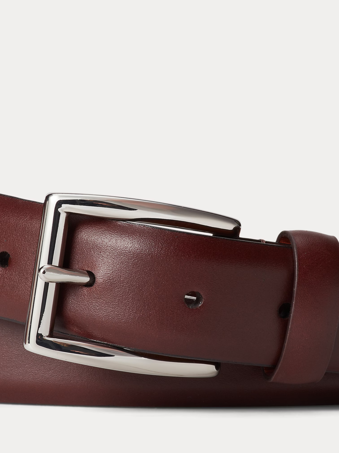 RALPH LAUREN Leather Dress Belt Brown - MAISONDEFASHION.COM