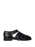 RALPH LAUREN Leather Fisherman Sandals Black