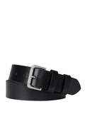 RALPH LAUREN Leather Roller-Buckle Belt Black - MAISONDEFASHION.COM