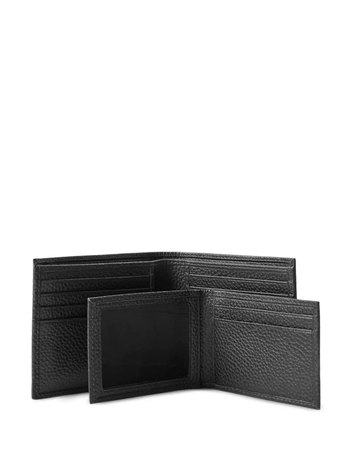 RALPH LAUREN Leather Wallet & Key Fob Gift Set Black - MAISONDEFASHION.COM