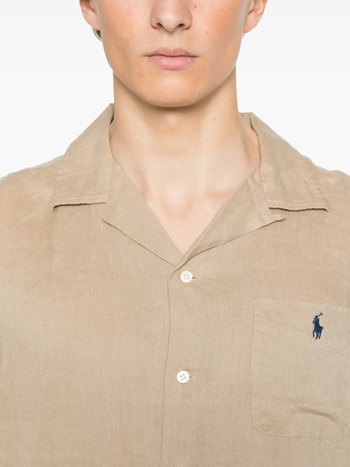 RALPH LAUREN Linen Classic Fit Shirt Beige - MAISONDEFASHION.COM
