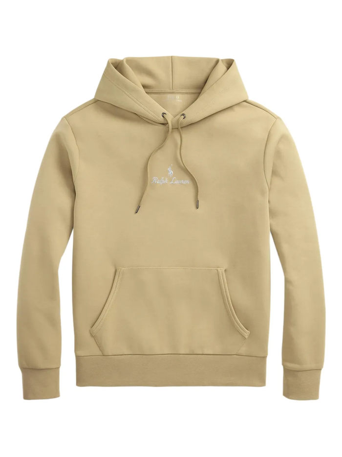 RALPH LAUREN Logo Double Knit Hoodie Surrey Tan - MAISONDEFASHION.COM