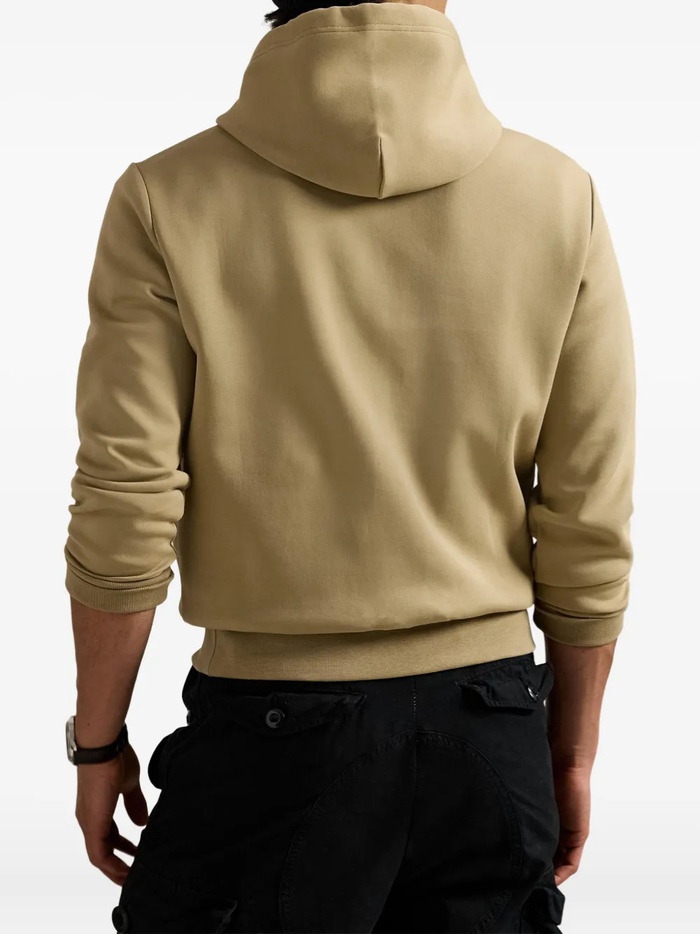 RALPH LAUREN Logo Double Knit Hoodie Surrey Tan - MAISONDEFASHION.COM