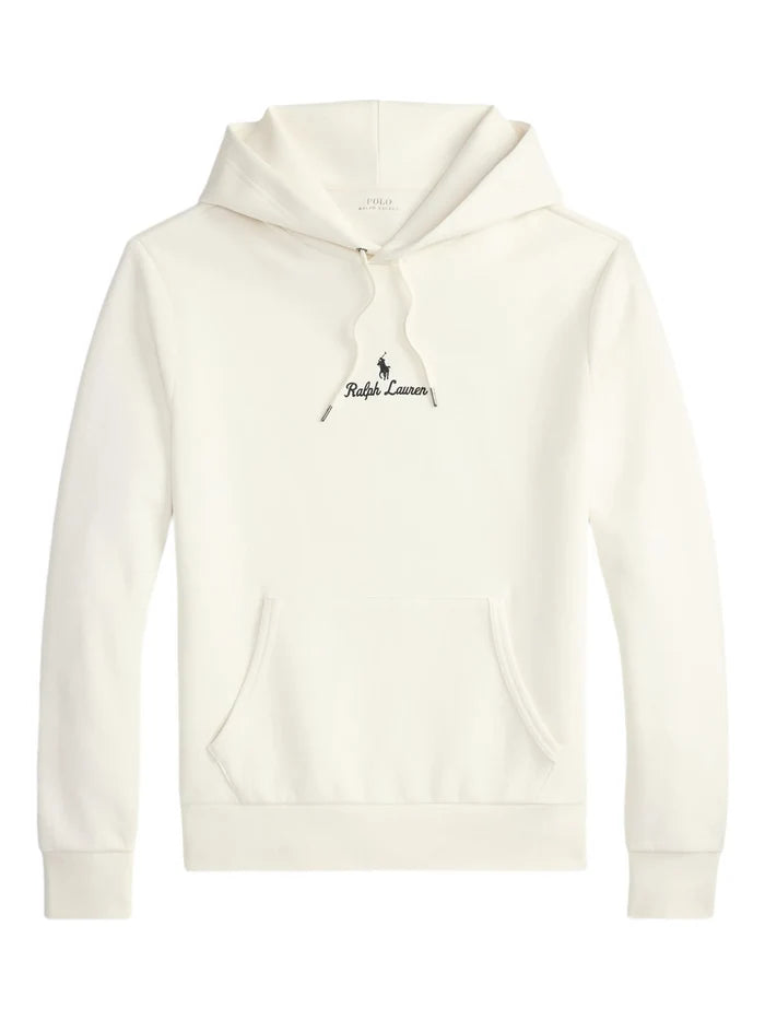 RALPH LAUREN Logo Double-Knit Hoodie White - MAISONDEFASHION.COM