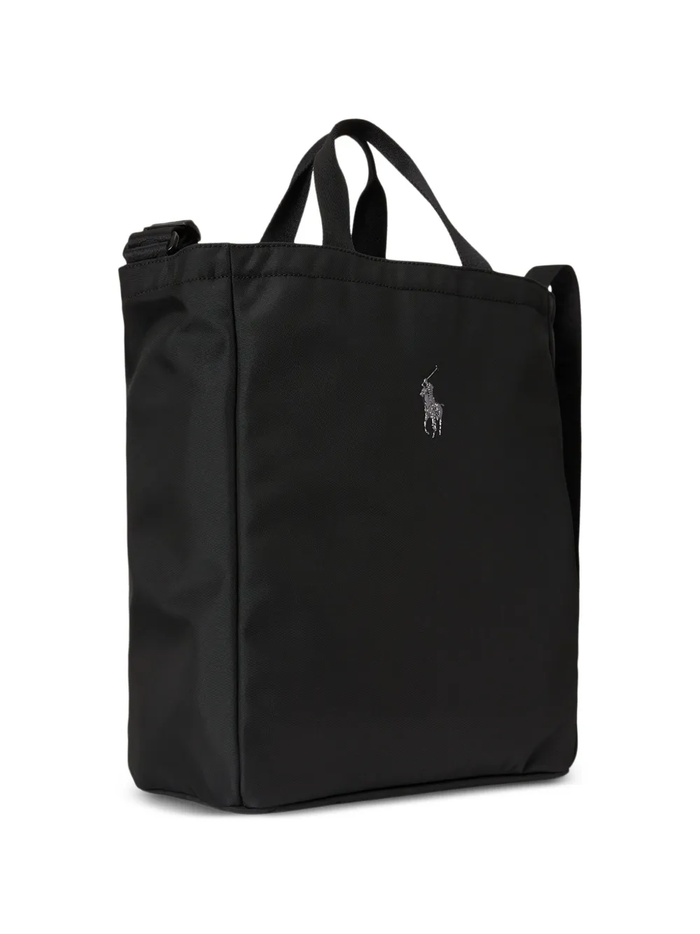 RALPH LAUREN Logo-Trim Shopper Tote Black