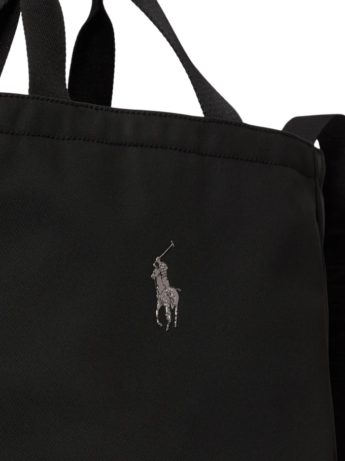 RALPH LAUREN Logo-Trim Shopper Tote Black