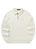 RALPH LAUREN Loopback Fleece Quarter-Zip Sweatshirt Clubhouse Cream - MAISONDEFASHION.COM