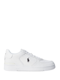 RALPH LAUREN Masters Court Leather Sneakers White/White/Black - MAISONDEFASHION.COM