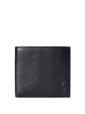 RALPH LAUREN Pebbled Leather Billfold Wallet Black - MAISONDEFASHION.COM