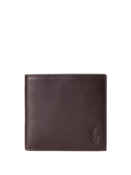 RALPH LAUREN Pebbled Leather Billfold Wallet Brown - MAISONDEFASHION.COM