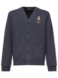 RALPH LAUREN Polo Bear Fleece Cardigan Faded Blue - MAISONDEFASHION.COM