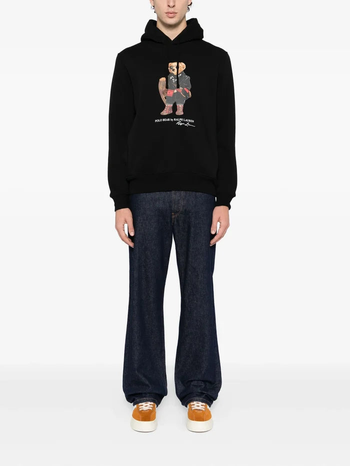 RALPH LAUREN Polo Bear Fleece Hoodie Black - MAISONDEFASHION.COM