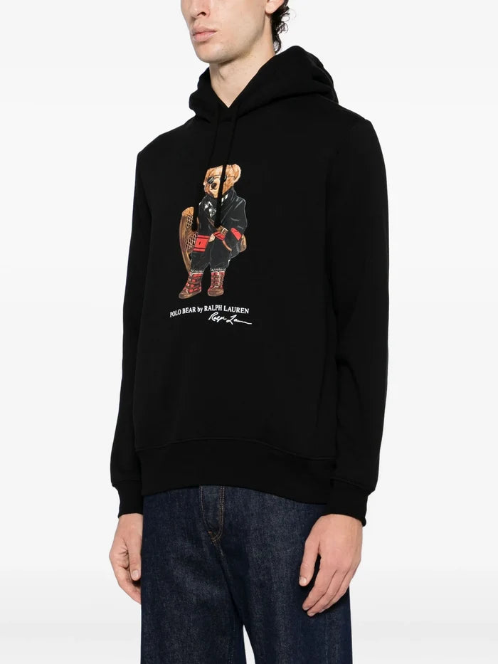 RALPH LAUREN Polo Bear Fleece Hoodie Black - MAISONDEFASHION.COM