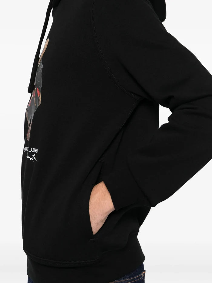 RALPH LAUREN Polo Bear Fleece Hoodie Black - MAISONDEFASHION.COM