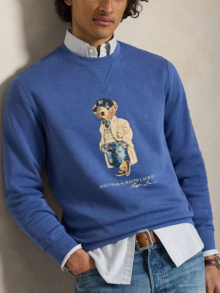 RALPH LAUREN Polo Bear Fleece Sweatshirt Bastille Blue